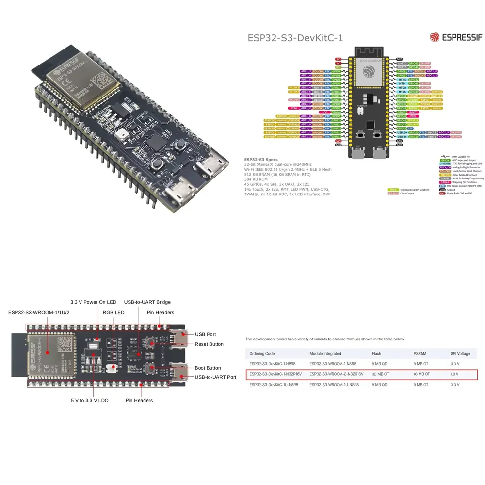 Esp32 S3 - Placa de Desenvolvimento Espressif ESP32-S3-DevKitC-1, com