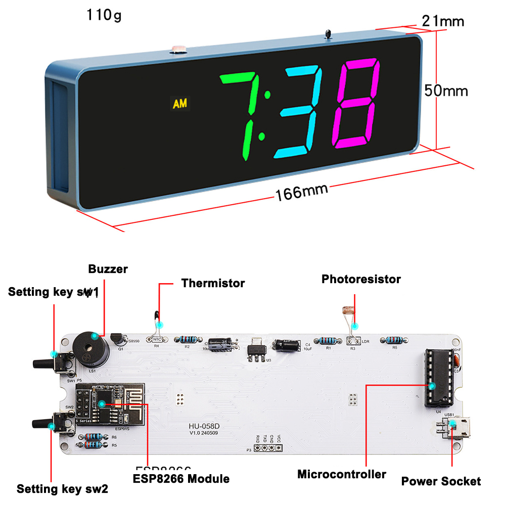 Colorido WiFi Kit Relógio Elet - Esp8266 avaliação e preço